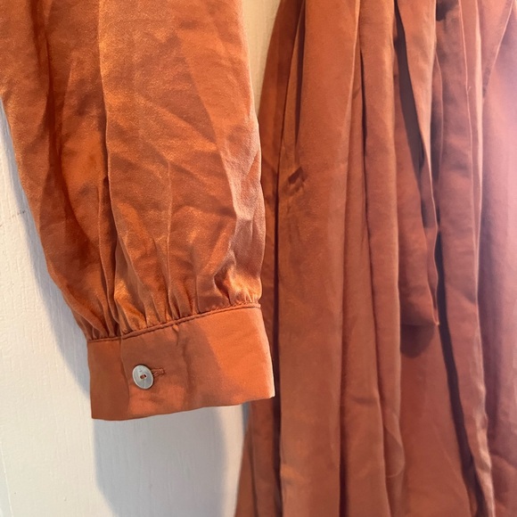 JJD KITTENISH Long Sleeve Orange Wrap Dress - Picture 2 of 8